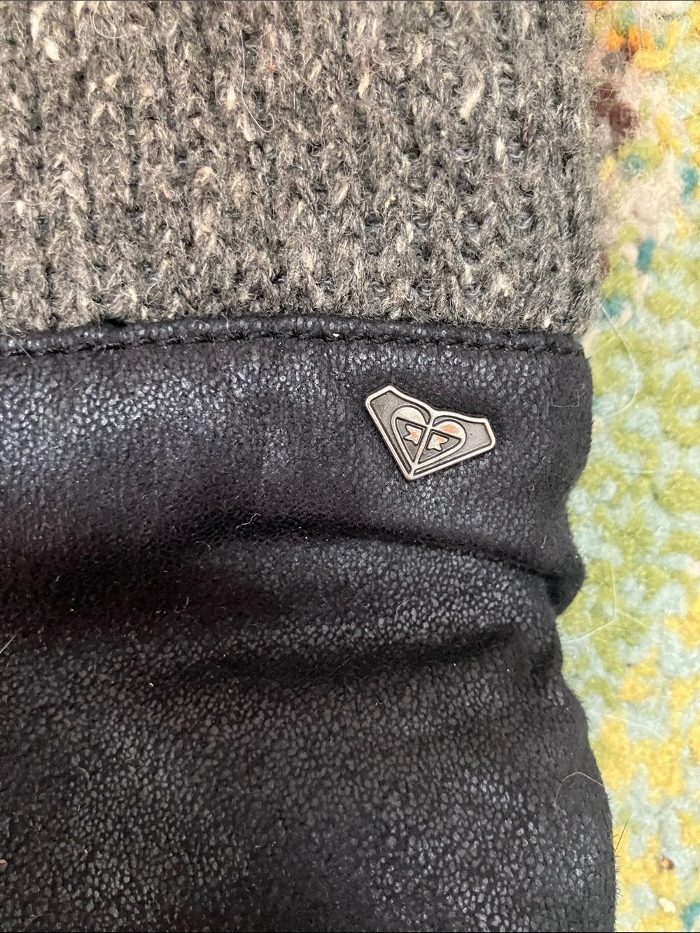 Roxy Black Wedge Heel Mid-Calf Boots with Knit Cuffs - Picture 9 of 15
